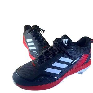 Adidas Icon 7 Mens Metal Baseball Cleats Black Red White FZ1555 S2358 Size 13
